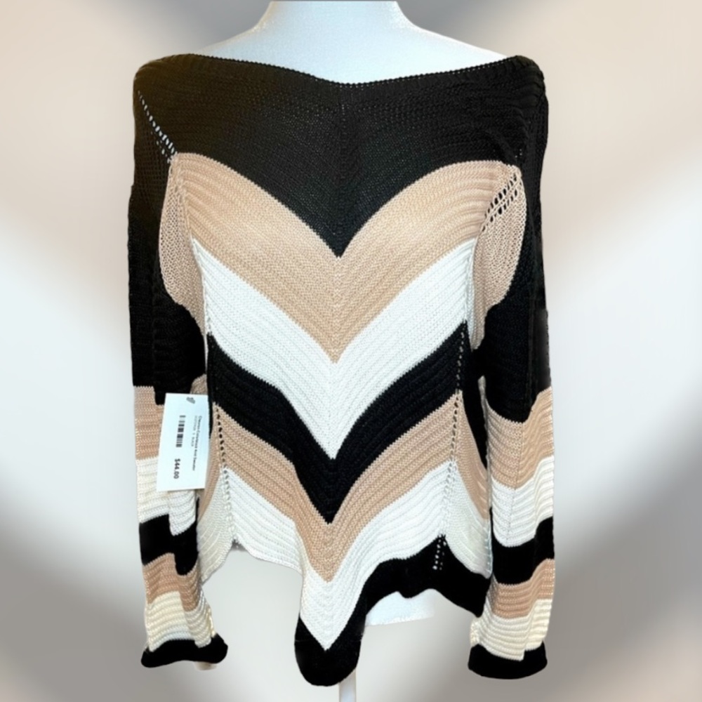 NWT Chevron Colorblock Knit Sweater, Small, Uptown Girl Boutique